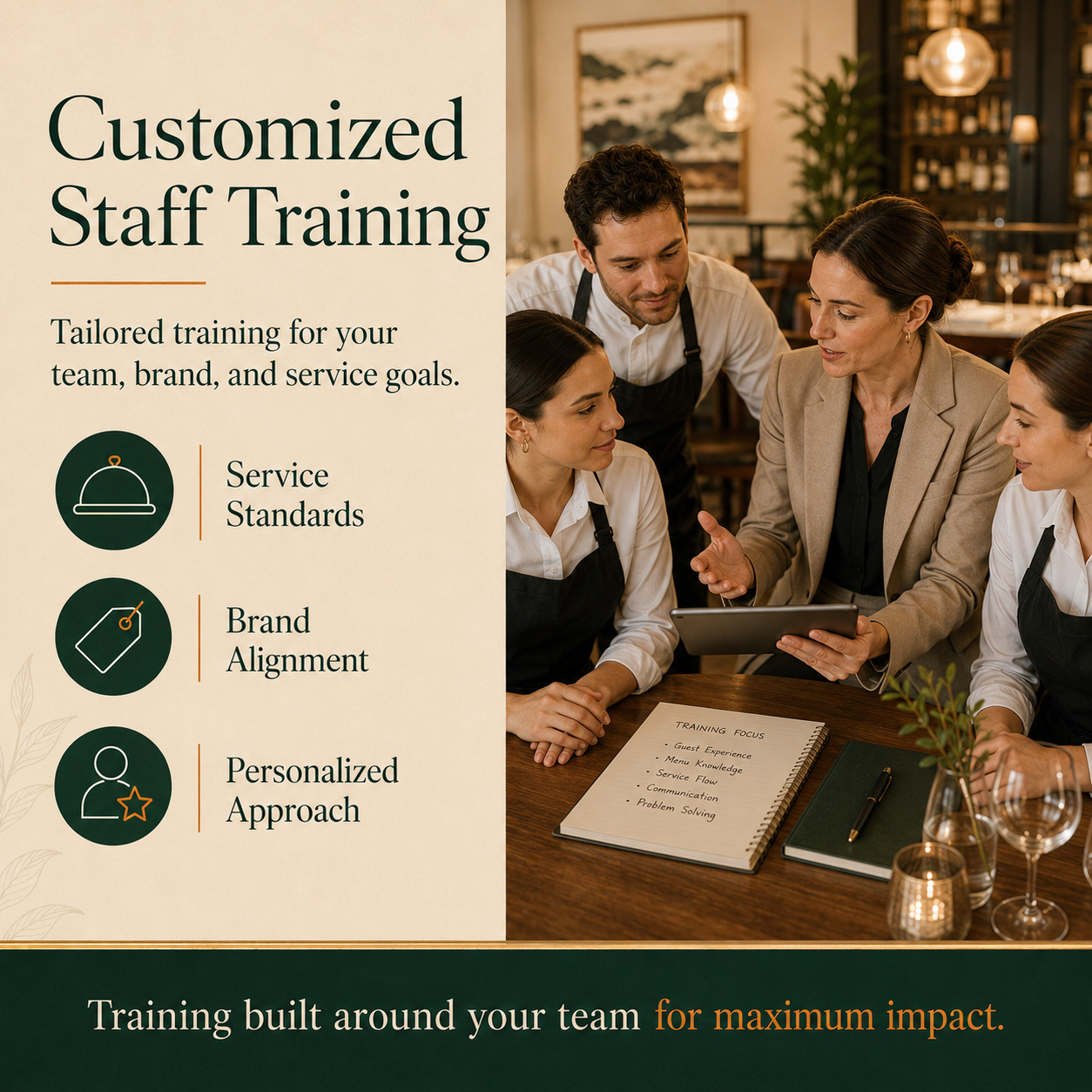 Customized Staff Training - What's On The Menu